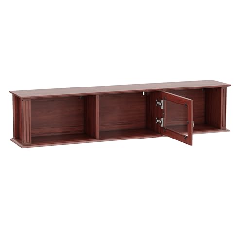 Image of Wakefit Kumen Teak Wood wall Mounted Display Unit - Ambrosia Teak