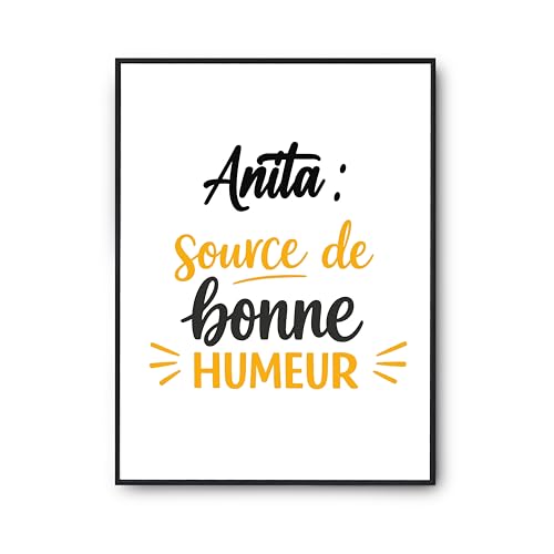 Affiche Anita pour décoration murale | Poster citation salon et bureau design