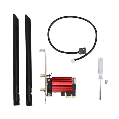 LICAEVEY tarjeta WiFi PCIe 1200Mbps, doble banda 2.4GHz y 5GHz, adaptador de red inalámbrico con 2 antenas para PC de escritorio, PCI Express Gigabit LAN para juegos y streaming miniatura 7