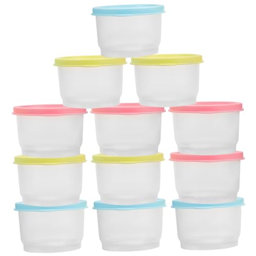 FRCOLOR 12 piezas Recipientes de Almacenamiento de Alimentos para Bebés para Microondas Sin Olores Seguros para Comida Infantil y Snacks Color Aleatorio Color Aleatorio
