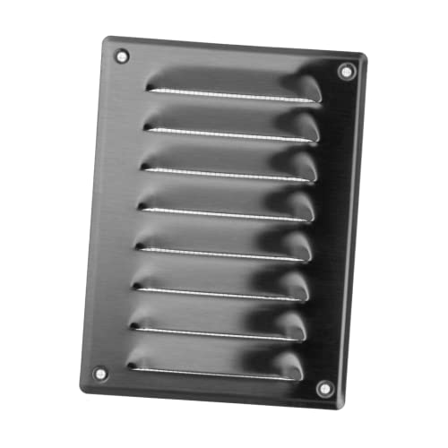 EUROPLAST Stainless Steel 4x6 Duct Opening Vent Cover with Screen Mesh - Metal Air Return Grille - HVAC Vent Register - Ceiling and Wall Vent Cover - Outside Dimensions: 5.51''w x 7.48''h