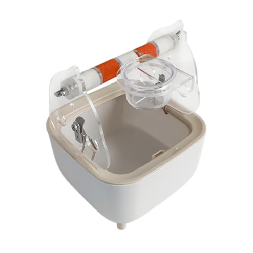 Baoblaze Parrot Toilet Stand Dropping Station Interactive Animals Beak Grinding Bird Perch Fixed Point Excretion Perch for Cockatiels, Orange