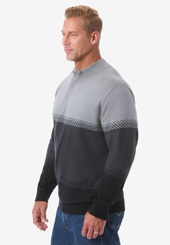 KingSize Men's Big & Tall Quarter Zip Mock Neck Lightweight Sweater3