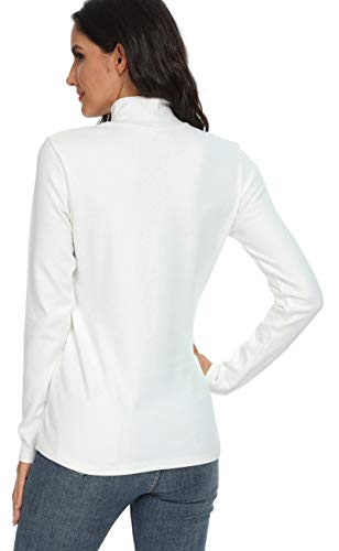 Image of Women's Cotton Mock Turtleneck Long Sleeve Basic Thermal Top