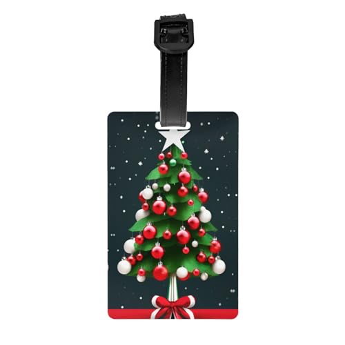 Etiquetas de equipaje con estampado de árbol de Navidad, identificadores de etiquetas de maleta, crucero, aeropuerto, artículos esenciales de viaje