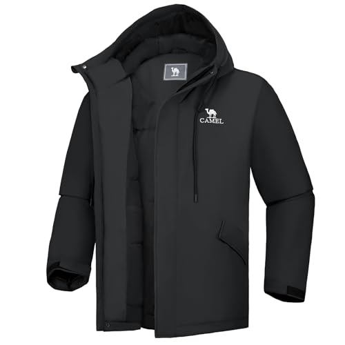 Image of CAMELSPORTS Men's Insulated Parka, Warm Puffy Hooded Jacket for Ski, Hiking and Outdoor Adventures, Water & Wind Resistant