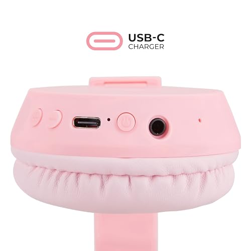 Image of Altec Lansing - Kid Safe 2-in-1 Bluetooth Headphones, Safe Volume Limiting, Foldable Design, Enjoy Audio and Protect Your Child's Hearing (Pink)