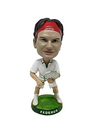 Figura réplica Federer, tenis, altura 20 cm, resina pintada a mano