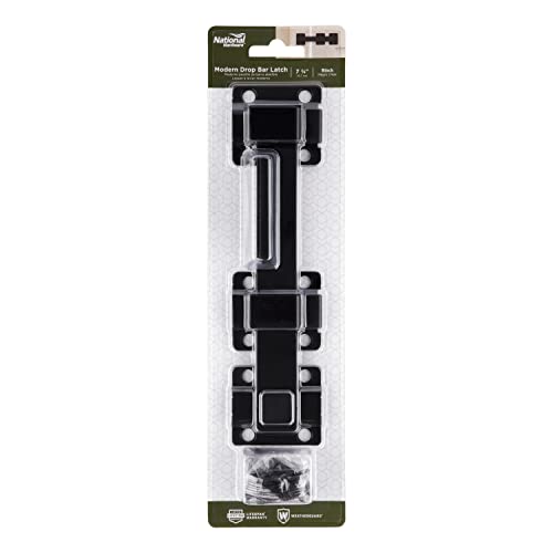 Image of National Hardware N166-023 8.23-in Modern Black Gate Latch