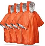 Editbar 4 Stück Notfall-Survival-Poncho,Notfall Regenponcho,Rettungsdecke Biwaksack,Notfallschlafsack, Erste-Hilfe-Wärmedecke,Isolierung und Regensicher, Geeignet Für Camping, Wandern und Notfälle