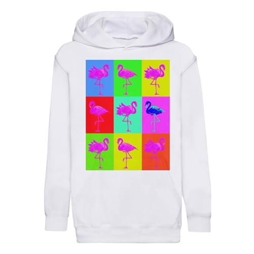 Sweat à capuche enfant pour résoudre le manque de couleur avec le pop art flamants roses