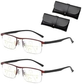 Intelligente Brille,Zoom-Brille,Brillen Dioptrien Verstellbar,Lesebrille Autozoom-Brilles Für Presbyopie Für Nah Und Fern,Anti-Blaulicht-Presbyopie-Brillen Für Männer,Frauen (Red*2,+2.5)
