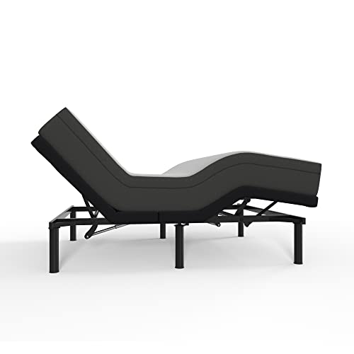 Image of Blissful Nights e3 Queen Adjustable Bed Base Frame with 10 inch Medium Firm Gel Infused Memory Foam Mattress