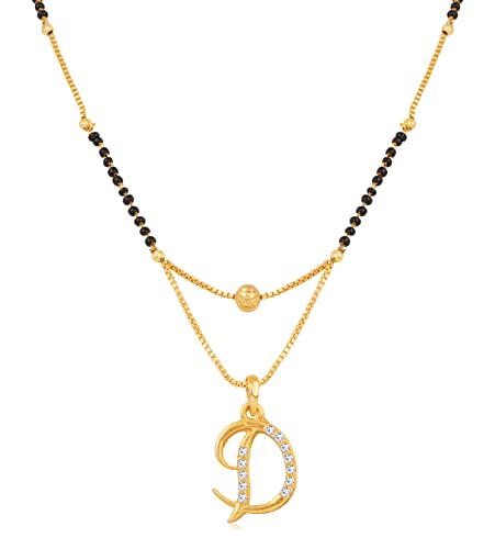 Sukkhi Splendid Gold Plated Letter D Mangalsutra for Women (M101045) (B09QX3BQBG) Amazon Price History, Amazon Price Tracker