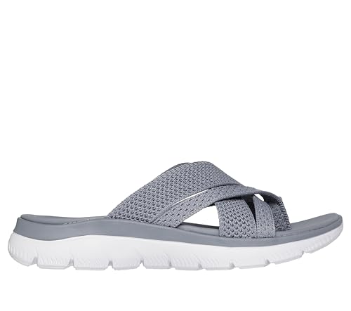 Image of Skechers Women's Summits - Fantasy Walk | Yoga Foam Cushioned Footbed, Machine Washable, Vegan, Knit Strappy Upper, Flexible Traction Outsole, Flip Flop, Thong Sandal