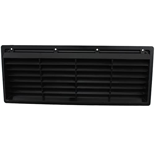 Rejilla de ventilación para frigorífico, caravana, caravana, barco, 374 x 148 mm, color negro