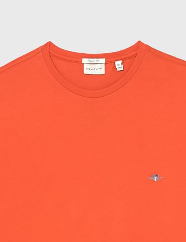 GANT Reg Shield SS T-Shirt, Orange Profond, L Hommes