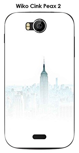 Coque Wiko Cink Peax 2 design New York bleu Pollution non ecrit