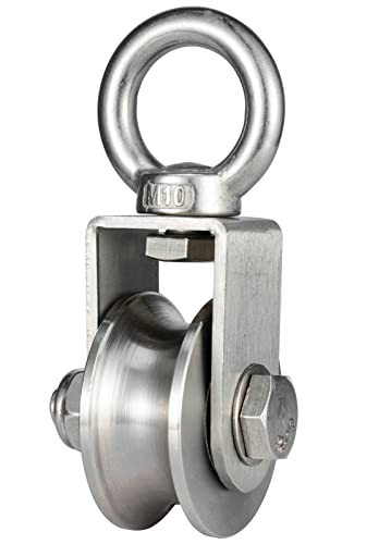 Cable Pulley Wheel, Swivel Single Pulley Block, Stainless Steel, Bearing Inside, Heavy Duty Good for Pulley System Gym Equipment, Loading 1100lb