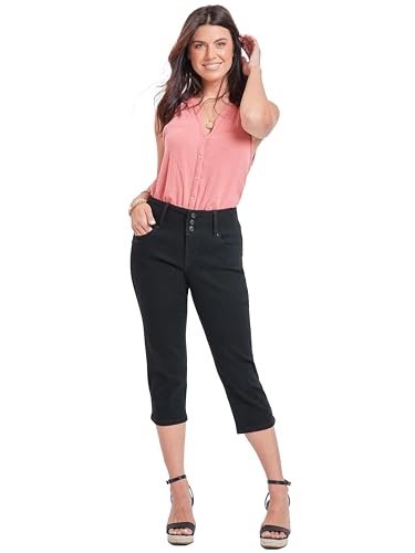 Royalty For Me Womens YMI Jeans Women's Wannabettabutt 3-Button Capri Sustainable4