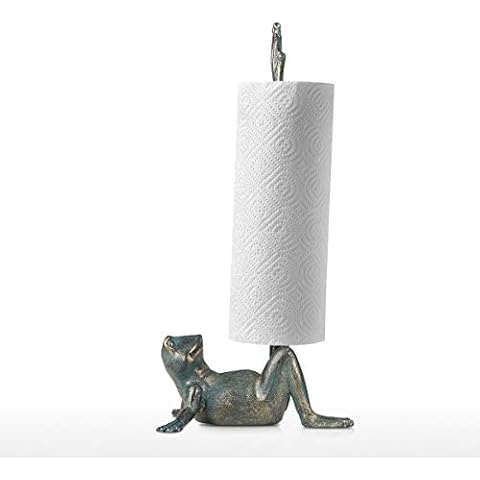 Frog Paper Towel Holder Animal Toilet Paper Roll Holder Antique Cast Iron Organizer Cast Iron Paper Towel Stand Cover