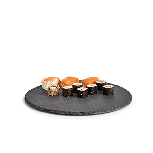 Zeller 24512 Servierplatte, rund, Schiefer, ca. Ø 30 x 0,4-0,6 cm
