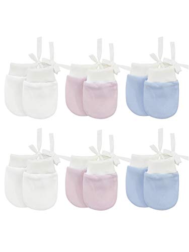 Century Star Baby Mittens Girls Boys Toddler Mittens Waterproof Kid Gloves with Lined Fleece Ski Mittens 6 Pairs White & Blue & Pink 0-12 Months