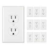 DEWENWILS Duplex Receptacle Outlet, 10-Pack Standard Wall Outlet, 15Amp/125V, Tamper Resistant, Wall Plates Included, UL Listed, White