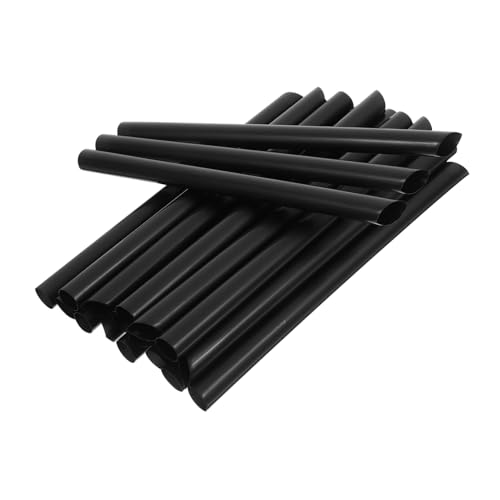 Pitillos desechables de plástico negros de 16 cm miniatura 1