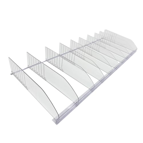 DGS Retail Gondola Shelf Management Clear Plastic Retail Shelf Divider Set with Front Fence 48