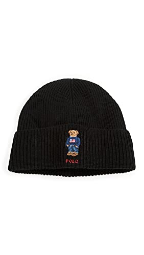 POLO RALPH LAUREN Men's Solid Flag Bear Beanie,...