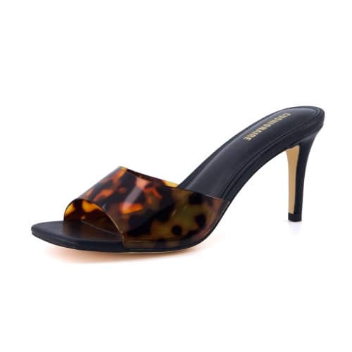 Image of CUSHIONAIRE Evie Kitten Heel Sandals for Women, Slip On One Band Dress Sandals with Memory Foam, Wide Widths and 3 Inch Heel
