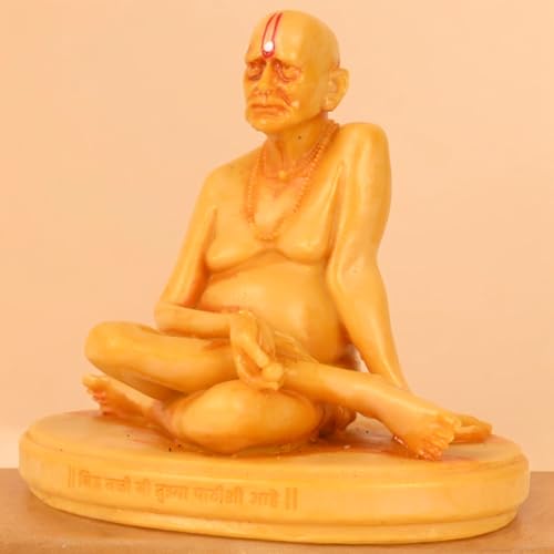 Image of KariGhar Swami Samarth Idol Perfect for Car Dashboard and House Warming Yellow
