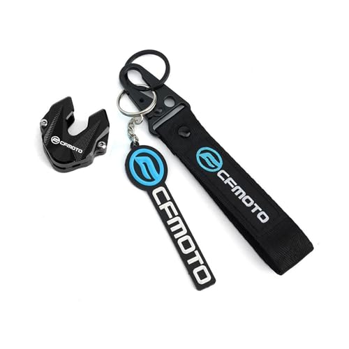 TT719 Key Chain Key Ring Key Shell Compatible with CFMOTO Ibex 450/450SS/450NK/450CLC/675SS/675NK/Ibex 800/800NK/300SS/300NK Blue Logo Black Shell CFMOTO Ibex 450 accessories CFMOTO 450SS Accessories