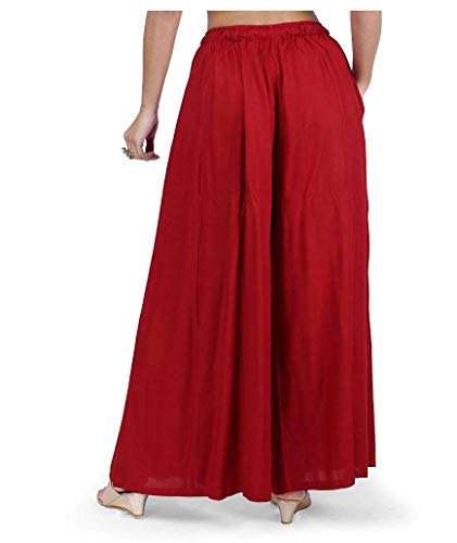 Image of TNQ Full Flared Cotton Palazzo Pants || Gold Print Printed Sharara Garara || Ethnic Or Casual Wear