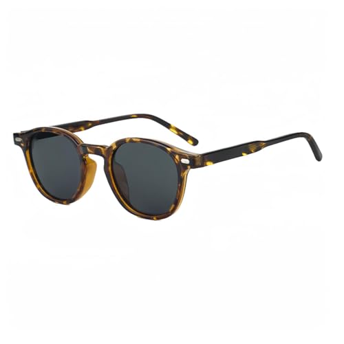 Lunettes de soleil rondes polarisées UV400 monture punk rétro haut de gamme