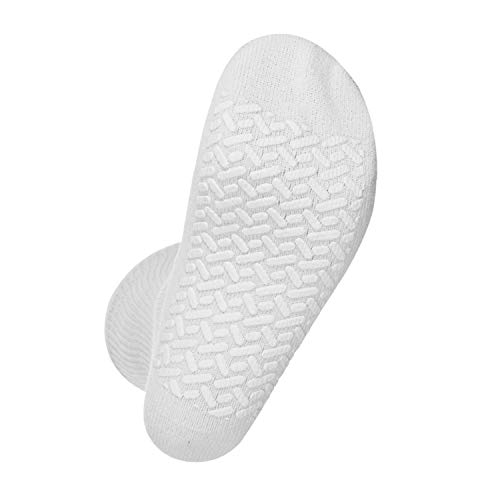 Personal Touch Diabetic Socks Unisex- Non Skid Hospital Loose Fitting Slipper Socks With Gripper Bottoms - 3 Pack Savings - Gripper socks (White, 13-15)3