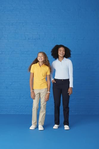 Image of French Toast Girls' Straight Fit Stretch Twill Pant | Adjustable waist, Reinforced knees, Offerend in Standard & Plus sizes, Straight leg school uniform pant
