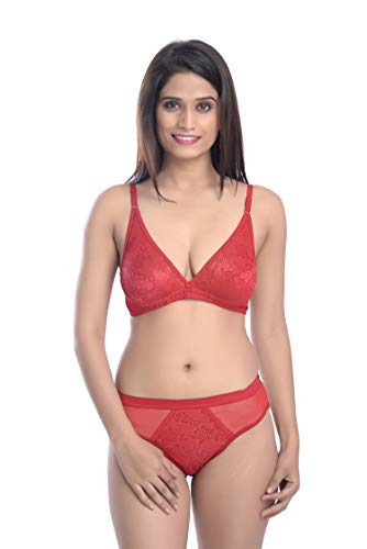 Image of Fashion Comfortz - Fashion Lingerie Set Cotton Bra Panties Set for Women|Bra Panty Set |Bra Panty Set for Women with Sexy|Undergarments|Lingerie Set for Women for Sexy Honeymoon| Pink
