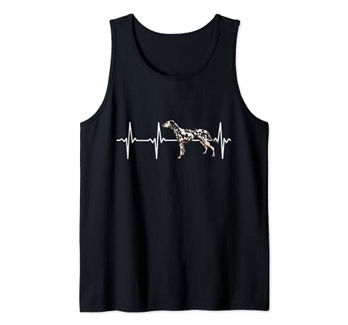 Dalmatian Heartbeat Love My Dog Tank Top, Black, S