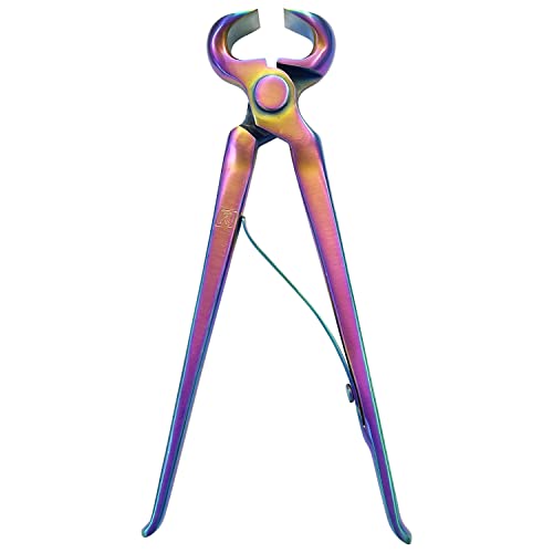 Rekhi International Farrier Hoof Nippers Rainbow Loaded Spring Horseshoe Trimmer Farrier Tools Pony Hoof Nippers Small Ferrier Tool Horse Nippera Herramientas Para Caballos 10 Inches cover