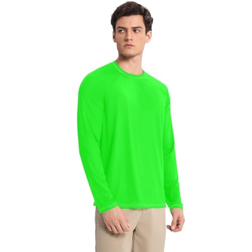 Lime Green Men's Rash Guard Elastic Elasticity Mens Sun Protection Long Sleeve Summer3