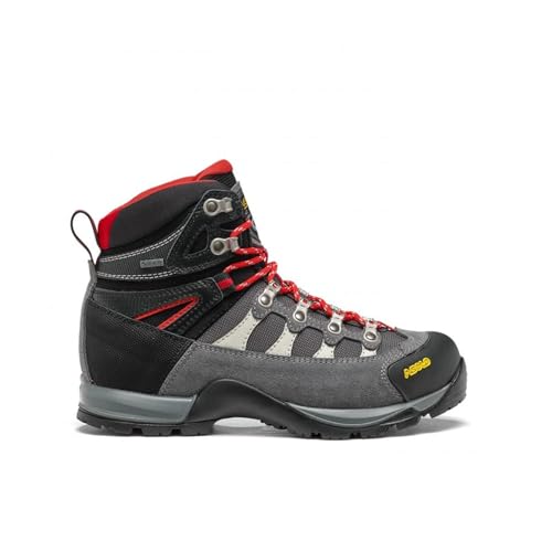 ASOLO Women's STYNGER GTX Water-Resistant Breathable Suede Nylon Trekking High Ankle Hiking Boots | Toe Rubber Cap, Grey/Gunmetal, 9.5