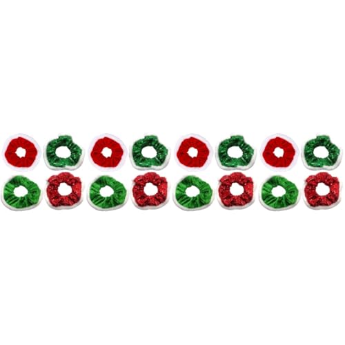 Évitez les cheveux cassés avec les élastiques scrunchies rouge et vert festifs Baluue