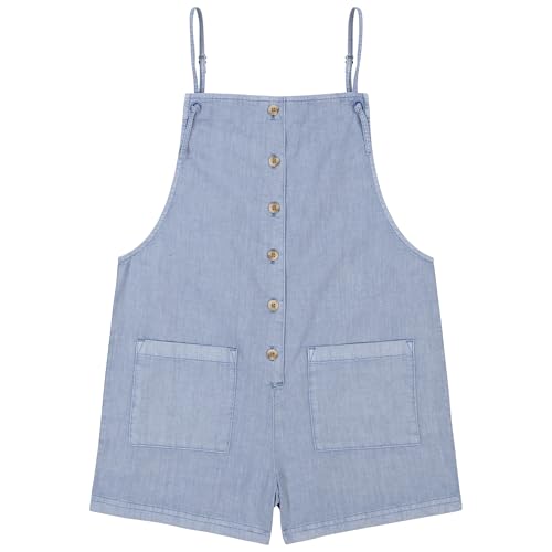 Image of Billabong Girls' Wave Watch Sleeveless Romper, Adjustable Spaghetti Straps, Front Pockets