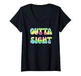 Photo Gallery donna tie dye hippie outta sight anni 60 anni 70 maglietta con collo a v Photo Gallery donna tie dye hippie outta sight anni 60 anni 70 maglietta con collo a v
