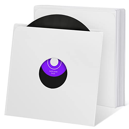 Facmogu 20PCS 10in White Paper Record Sleeves, 180gsm Archival Quality Acid-Free Kraft Paper Sleeves...