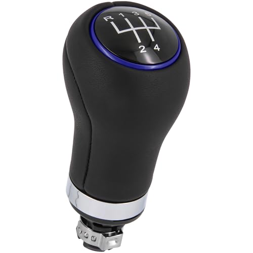 Recambo Schaltknauf 5 Gang passend für VW Fox 2005-2011, Lupo 1998-2005, Plug & Play, Auto Schalthebel, schwarz - blau
