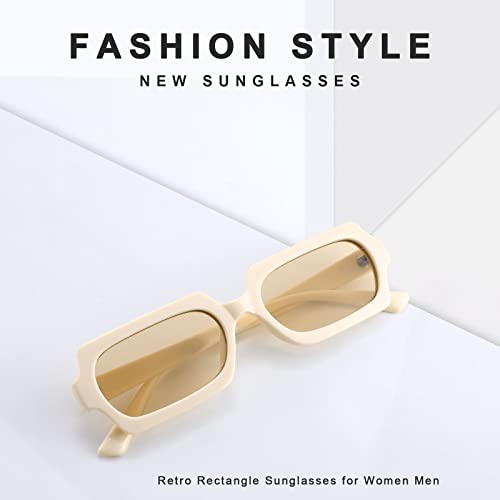 FEISEDY Retro Small 90s Rectangle Sunglasses for Women Men Fashion Narrow Square Sunglasses B40673