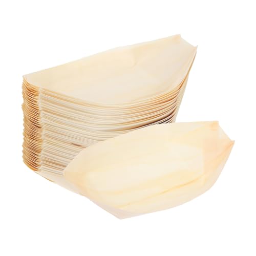 NAMOARLY Bamboo Sushi Boat Plates 50pcs Serving Trays Food Trays Smooth Surface for Dinner